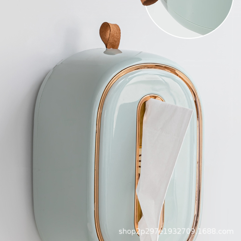 New-Light-luxury-desktop-spring-tissue-box-drawer-box-wall-mounting-non-perforated-household-living-1