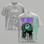 Jesus Has Risen Graphic Shirt Christian Streetwear Tee Matthew 28:6 Bible Verse T-shirt Vintage Wash Faith Gear Modern Gospel Aesthetic Art